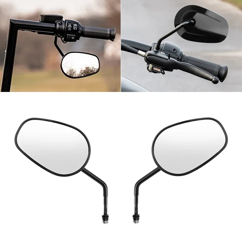 

8MM Motorcycle Black Rear View Mirrors For Harley Touring Road King Road Glide Sportster 883 1200 Dyna Heritage Softail FXDB