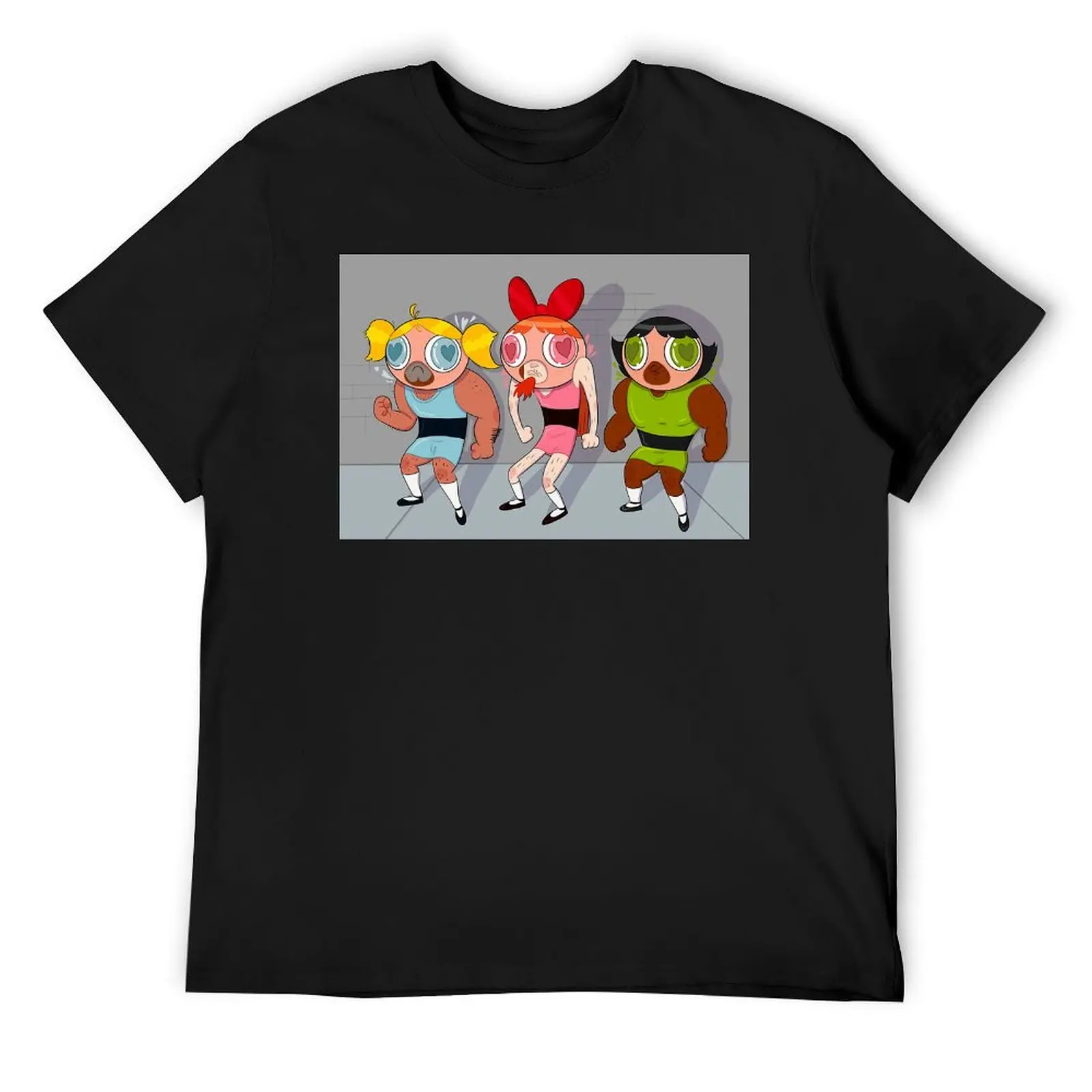 Power Puff Girls Tees Graphic T-shirt Round Neck  Sports  Graphic Home USA Size