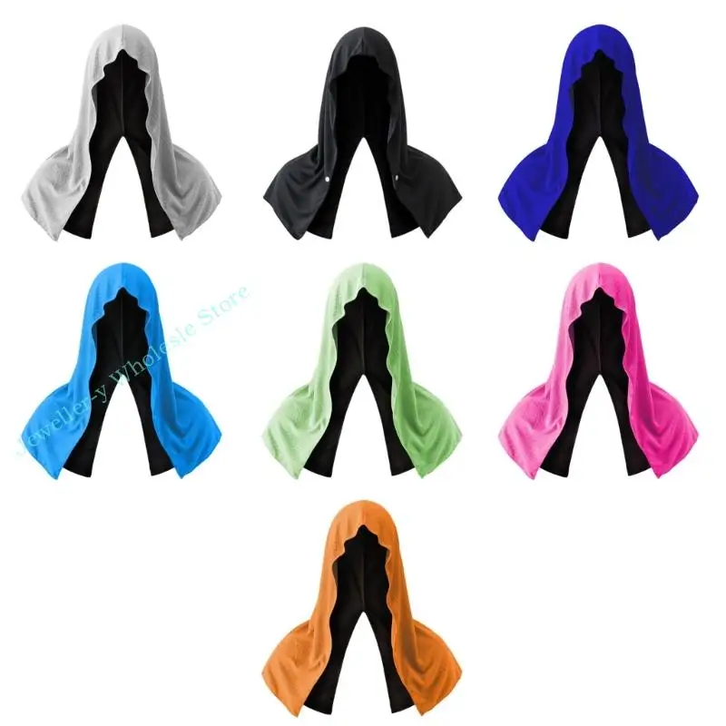 

R7UF Lightweight Cooling Hoodie Scarf For Beach Camping Travel Quick Dry Breathable Fabric