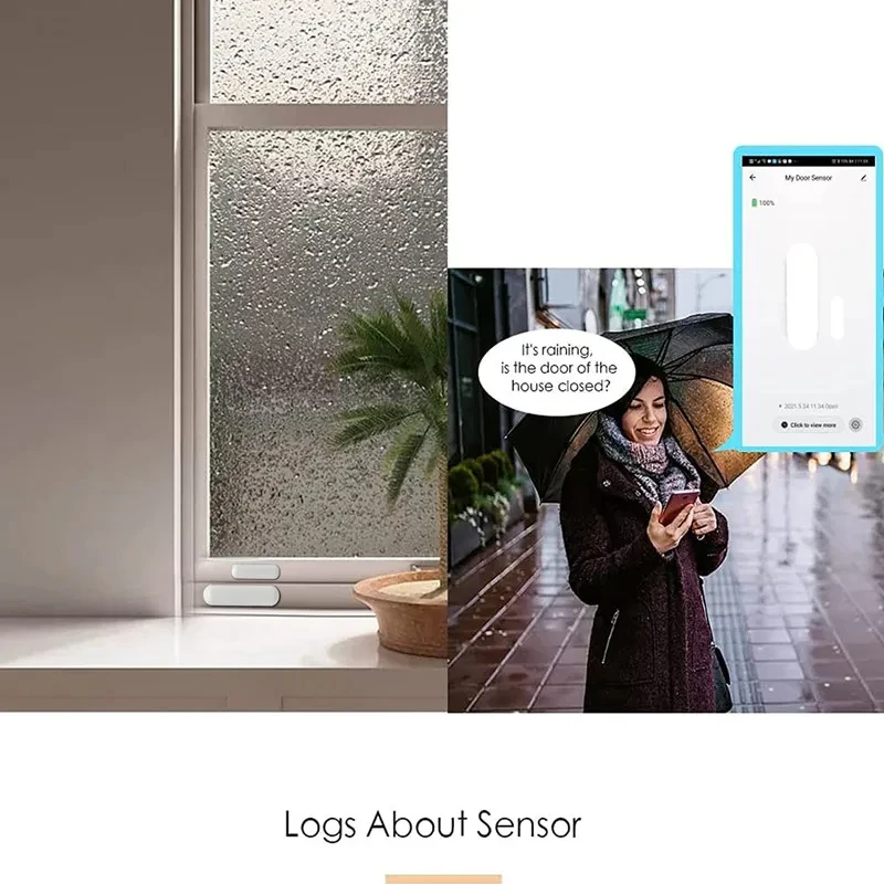 Tuya Door Window Magnetic Sensor Zigbee Wireless Mini Connection Smart Home Wireless Door Detectors Magnetic Automation Yandex