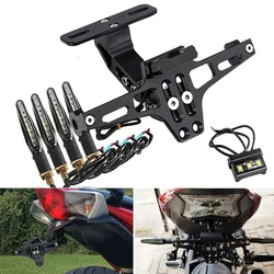 Motorcycle License Plate Holder Number Plate Bracket For BMW R1200GS Yamaha MT07 MT10 Kawasaki Z750 Z800 for Duke 125 200 390