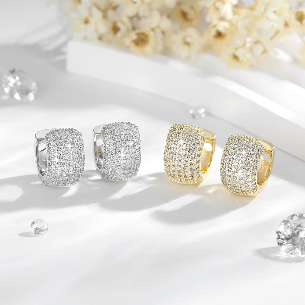 Ladies, fashionable multi-zircon creative simple earrings, popular sparkling earrings jewelry