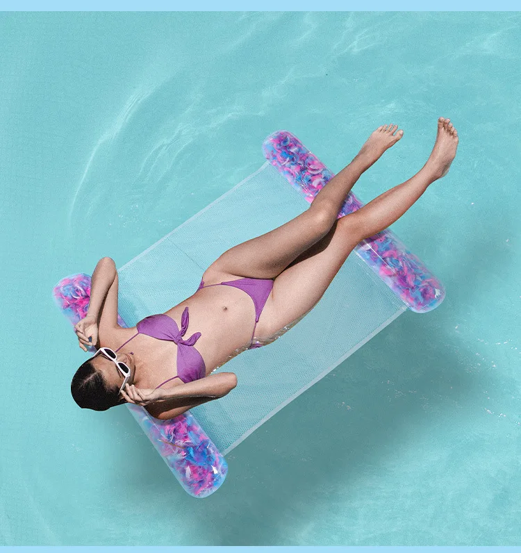 Pool Rafts Inflatable Ride-ons Play Water Fun Fold PVC Sofa Inflate Lounge Chair Floating Summer Swimming Seaside Beach 120cm