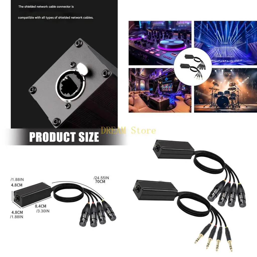 4 Channel XLR To 6.35m Auditory Extender Pair For Professional Stage And Recording best sale