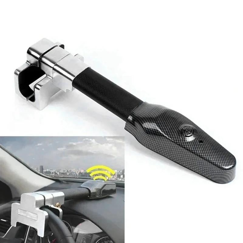 Car Steering Wheel Lock Universal Security Car Anti Theft Alarm Lock Retractable Anti Theft Protection T-Locks