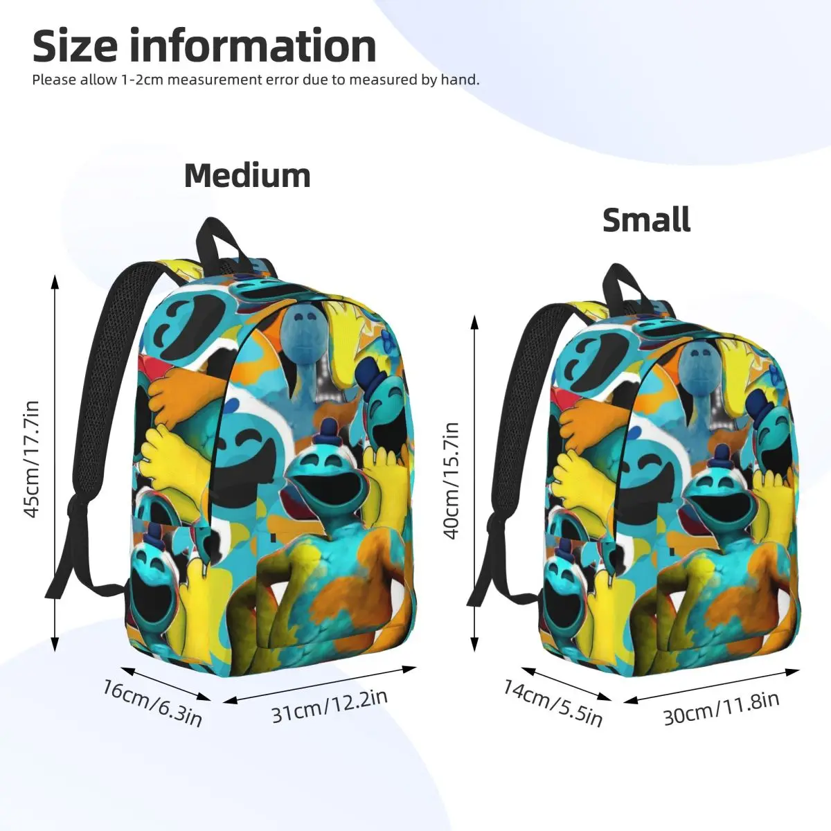 Doey Doughman Horror Pianosaurus Backpack Daypack Large Capacity Kids BookBag School Bag Shoulder Bags for Men Women