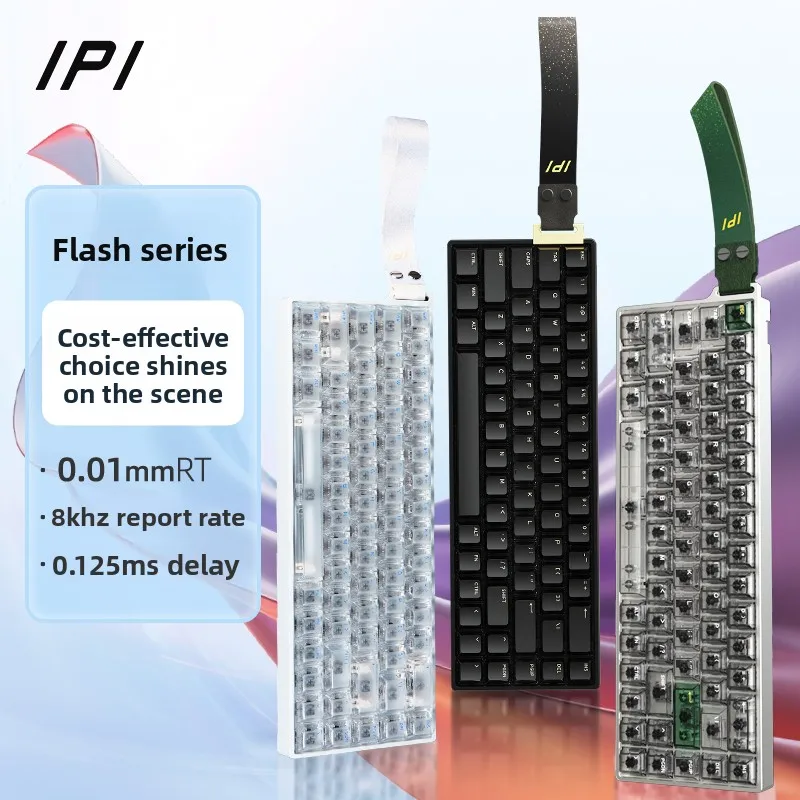 IPI FLASH68 Pro Magnetic Axis Mechanical Keyboard RT0.01 8000Hz Rate Detachable Ribbon Misty Keycaps Low Latency Gaming Keyboard