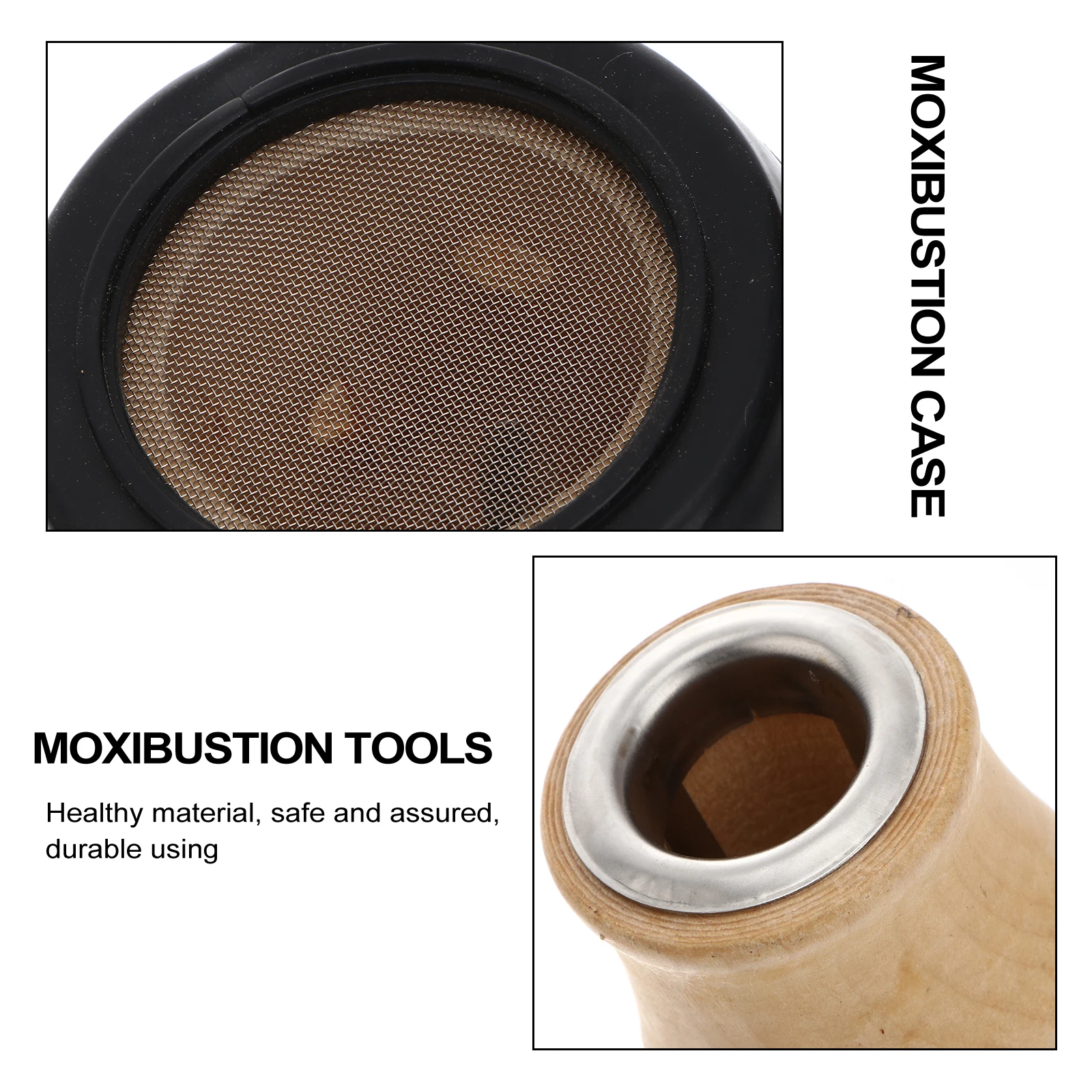 

Moxa Burner Gourd Jar Mini Size One Hole Wooden Box Healing Tools Anti Burned Base Rubber Ring Secure Clip Adjust Temperature