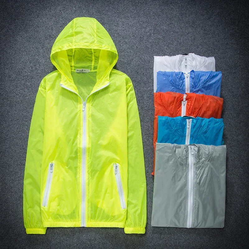 Adults Teens Kids Quick Dry Ultrathin Ultralight Transparent Sunscreen UV UPF40+ Jacket Running Camping Coat Skin Windbreaker