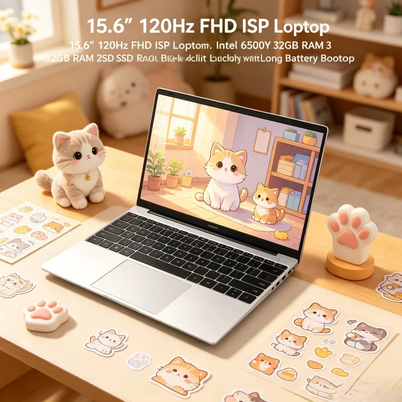 

15.6" 120Hz FHD IPS Laptop Intel 6500Y 32GB RAM 2TB SSD Backlit Keyboard Long Battery Notebook