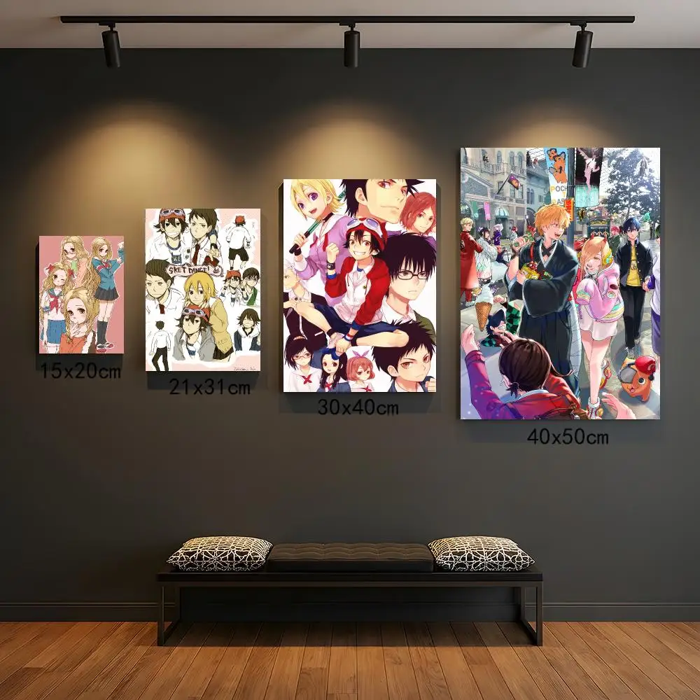 anime S-SKET Dance-E Painting Calligraphy Elegant Botanical Decor for Living Room Modern Interior Design