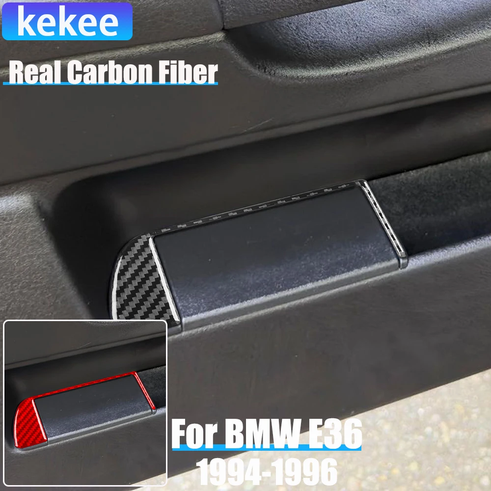 

Real Carbon Fiber Car Accessories Driver Door Storage Frame Trim Cover Soft Sticker For BMW E36 3 Series/M3 1994 1995 1996