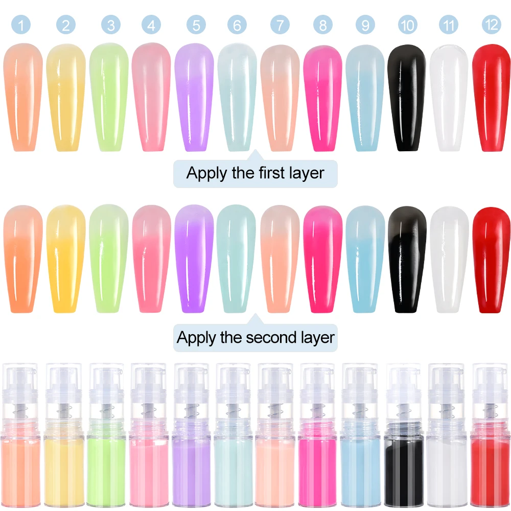 1 flasche Nagel Spray Pulver Mit 2 Sterne Herz Nagel Vorlage Aufkleber 10g Obmre Spray Tauch Pulver Pigment gradienten Nagel Liefert