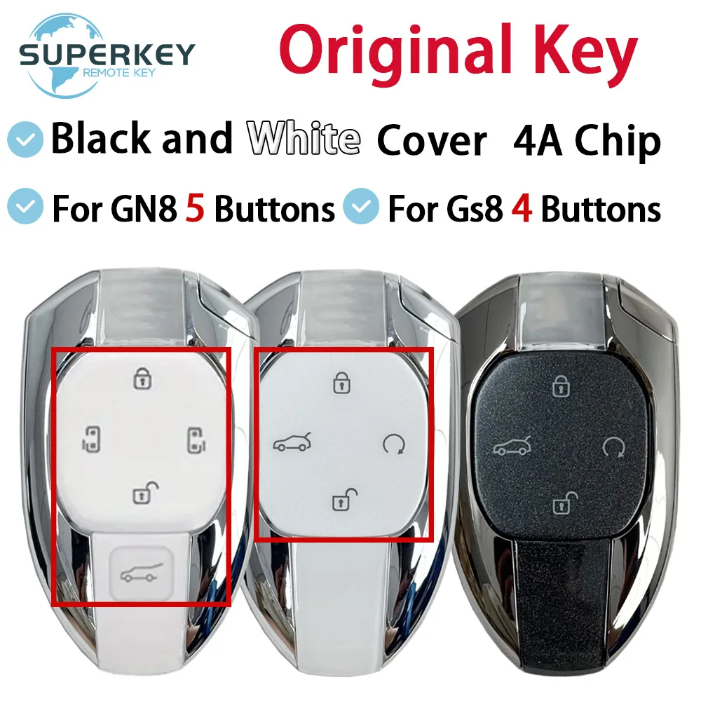 

Original For Trumpchi GS8 GN8 GAC GS3 EMZOOM M6 M8 E9 Empow GN6 EMKOO Keyless GO Smart Remote Car Key