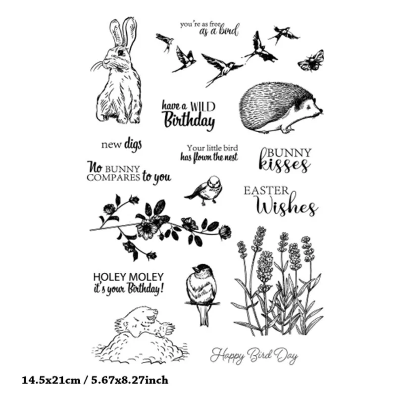 Easter Rabbit Hedgehog Stamps Rubber Transparent Silicone Seal DIY Hand Account Scrapbooking Journal Decoration Crafts Stencils