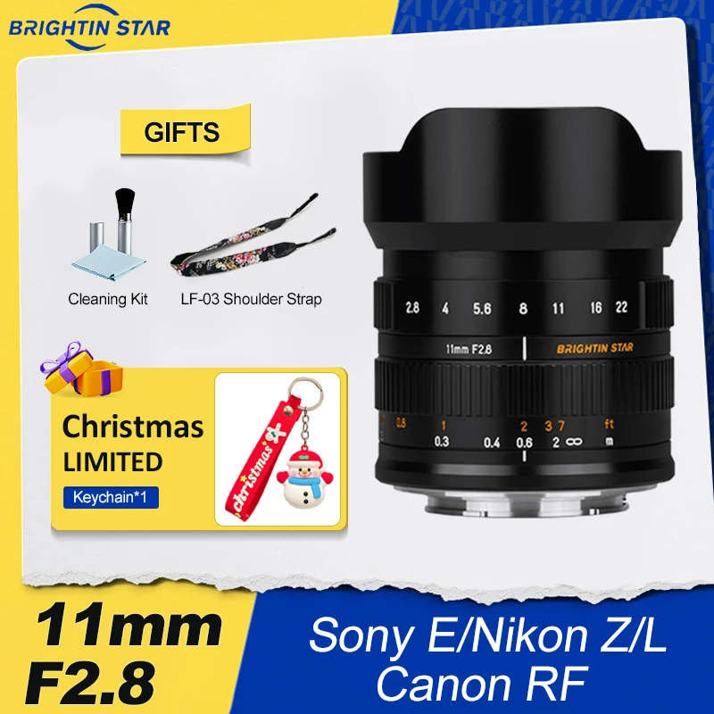 Brightin Star 11mm F2.8 Full Frame Wide Angle Mirrorless Camera Lens for Sony E a7miv Nikon Z Z8 z9 Canon RF R8 Leica L Mount