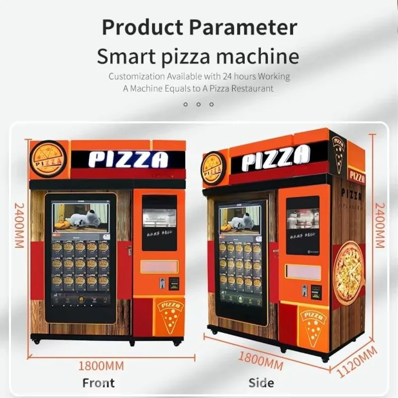 Fully Automated Pizza Maker Vending Machine Commercial Hot Pizza Cooking System Smart Touch Screen Cashless Pay Customized