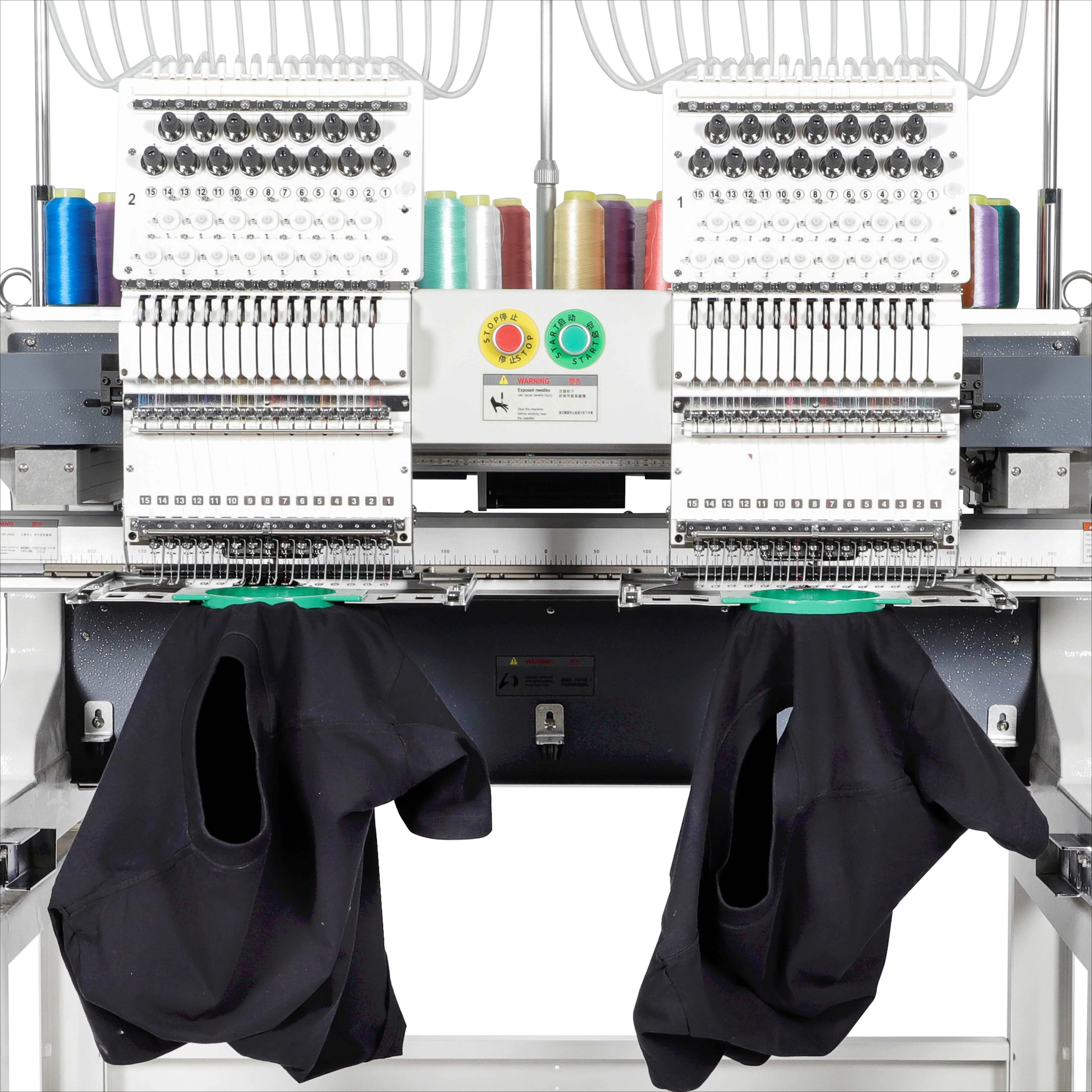 High- Quality Professional Computer Embroidery Machine Price  2 Heads Automatic 3D Hat T-shirt Flat Logo Cap Embroidery Machine