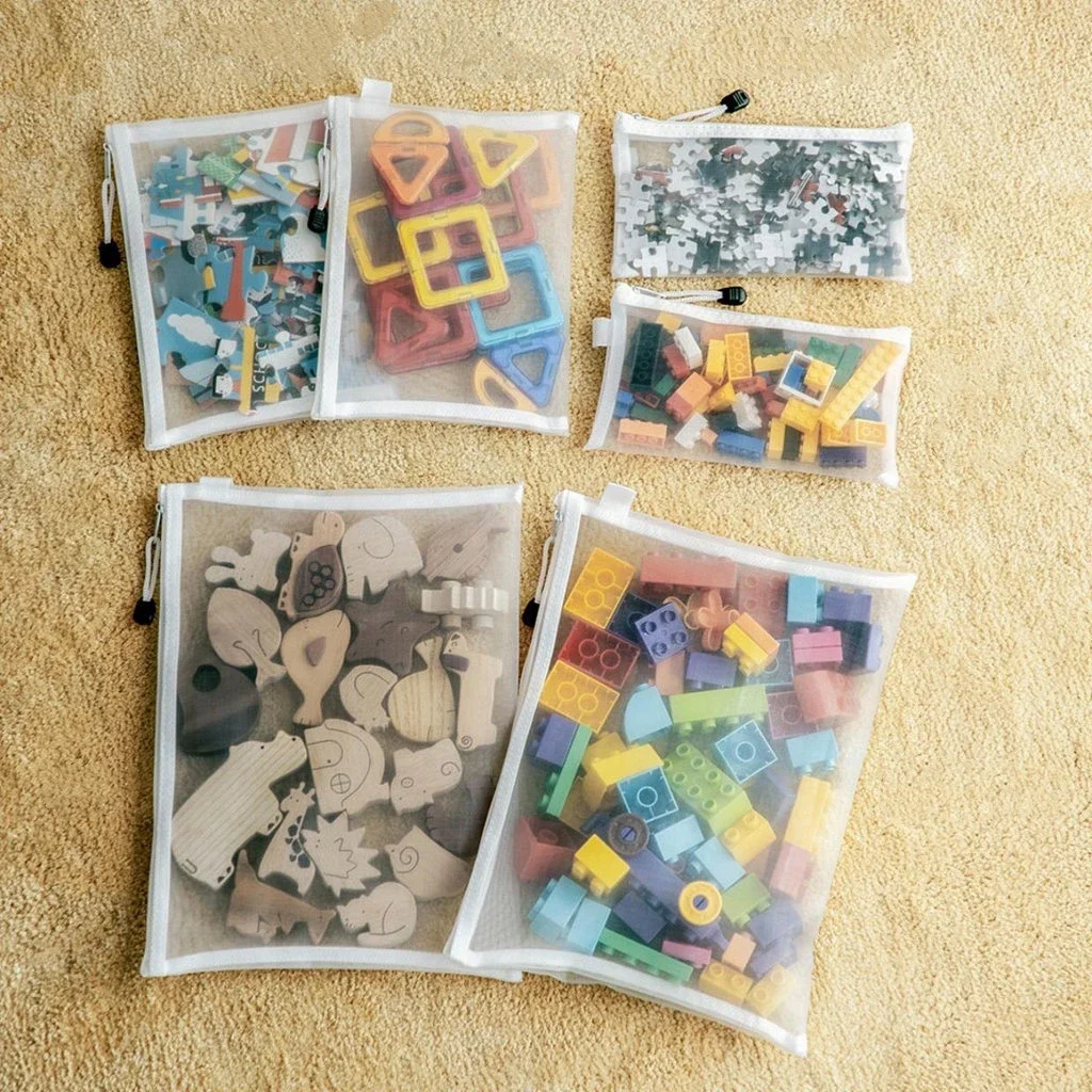 Transparent Storage Bag for Building Blocks, Puzzle Pieces, and Small Toys 4