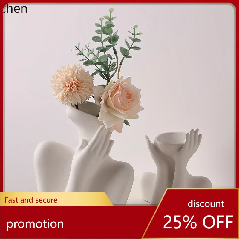 

YFY Vintage Wabi-Sabi Style Ceramic Vase, High-End Decorative Item for Living Room Flower Arrangements and Home Decoration