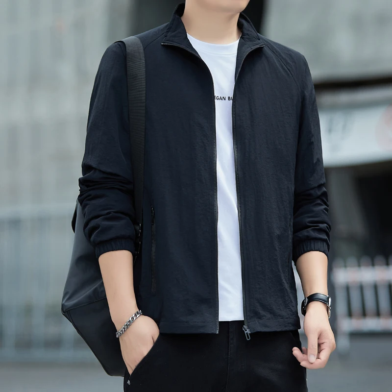 

Men New Casual Jacket Coats Spring Regular Slim Coat Lightweight Jacket New Spring Autumn Solid Color Fashion Windproof Jacket