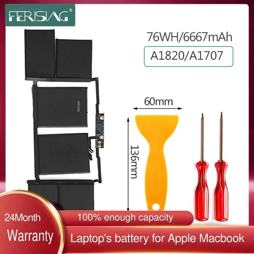 

FERISING 76Wh 6667mAh OEM A1820 New Laptop Battery For Apple MacBook Pro 15" inch A1707 Touch Bar Series 2016 2017 Batteria