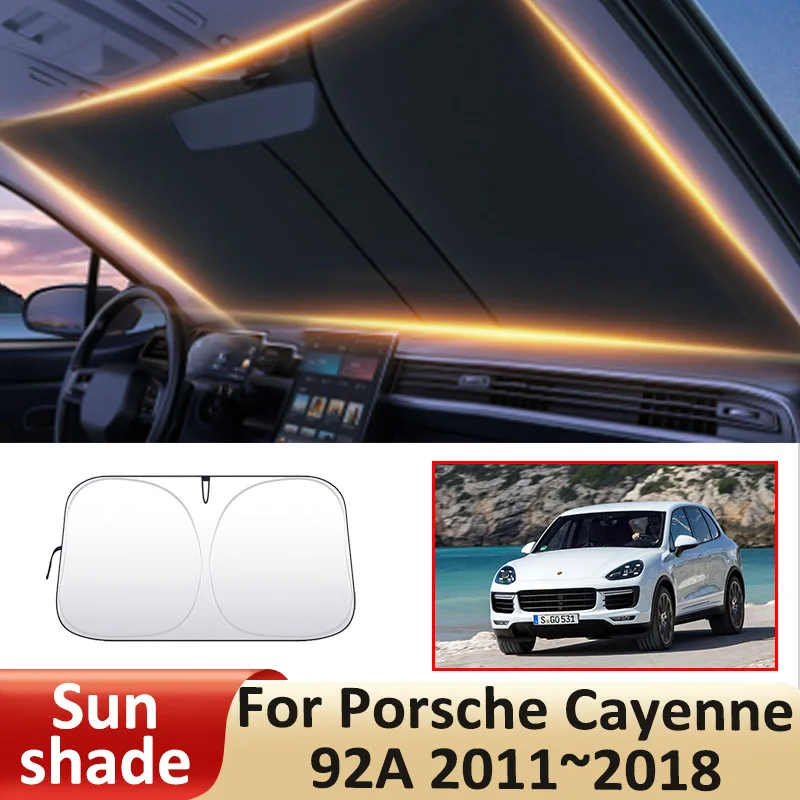 

Summer Car Sunshade For Porsche Cayenne 92A 2011~2018 Front Windshield Sunshade Sun Protection Heat Insulation Auto Accessories