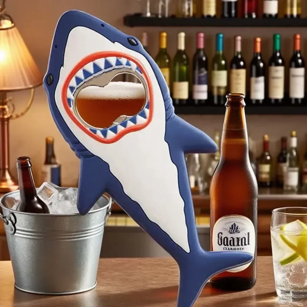 2026 new  3D Shark Magnet Beer Opener - Fridge Stickers, Practical Kitchen Gadgets for Bottle Lid Opening