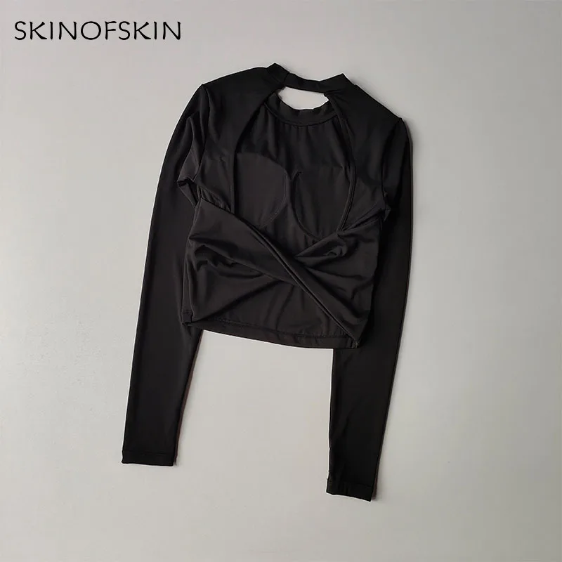 Sexy Rückenfreies Sporttop für Damen, Herbst und Winter, Neuer Stil, Großes Rückenfreies Yoga-Outfit, Spicy Girl Langarm-Fitness-T-Shirt – Detail 7