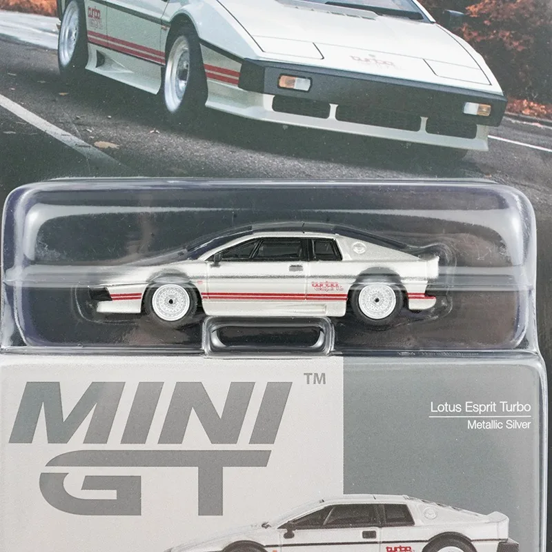 MINIGT 1:64 로터스 에스프리트 터보 메탈릭 실버 MGT01109 합금 다이캐스트 자동차 모델 수집 장식품 선물 장난감