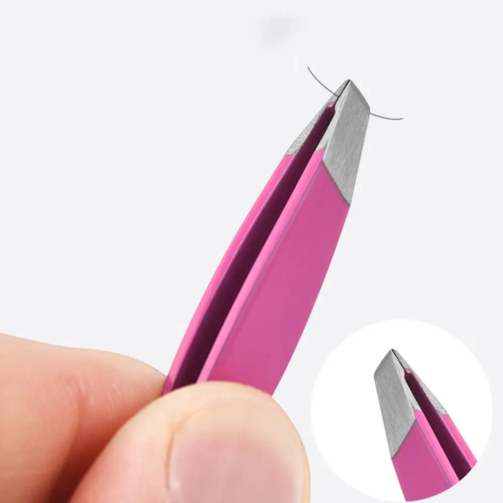 Hair Beard Removal Eyebrow Tweezers Trimming Tool Eyelash Extension Tweezer Slanted Pointed Tip Manicure Colorful