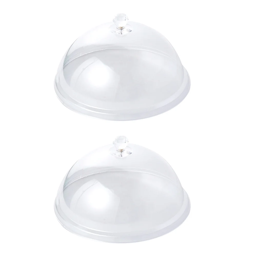 

2 Pcs Dish Cover Dessert Protection Food Covers Round Lid Acrylic Tent Transparent