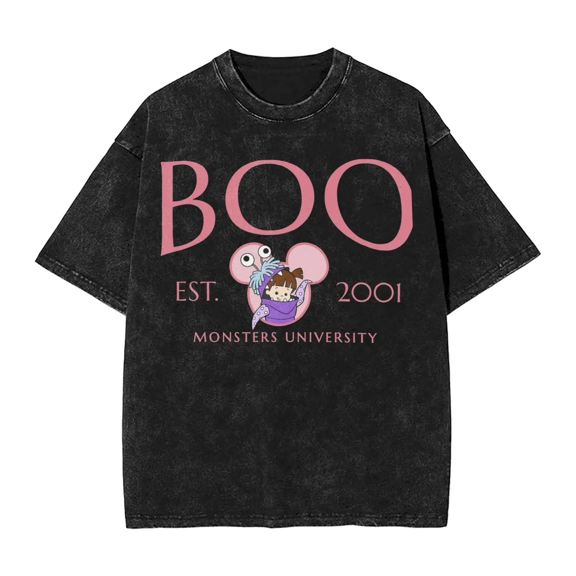 

Винтажная футболка для мужчин и женщин Monsters Boo с героями мультфильмов, хлопковые потертые футболки, одежда