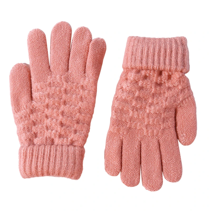 Children's Gloves Winter Warm Comfortable Soft Knitted Velvet Jacquard Clothing Accessories Practical Convenient Kids Gloves