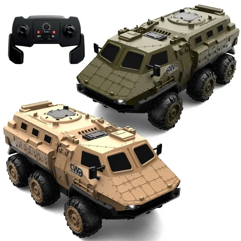 

2024 New 1:16 Six Wheeled Armored Remote-controlled Vehicle Simulation Military Transport Truck High-speed Climbing 2.4g Toy Car