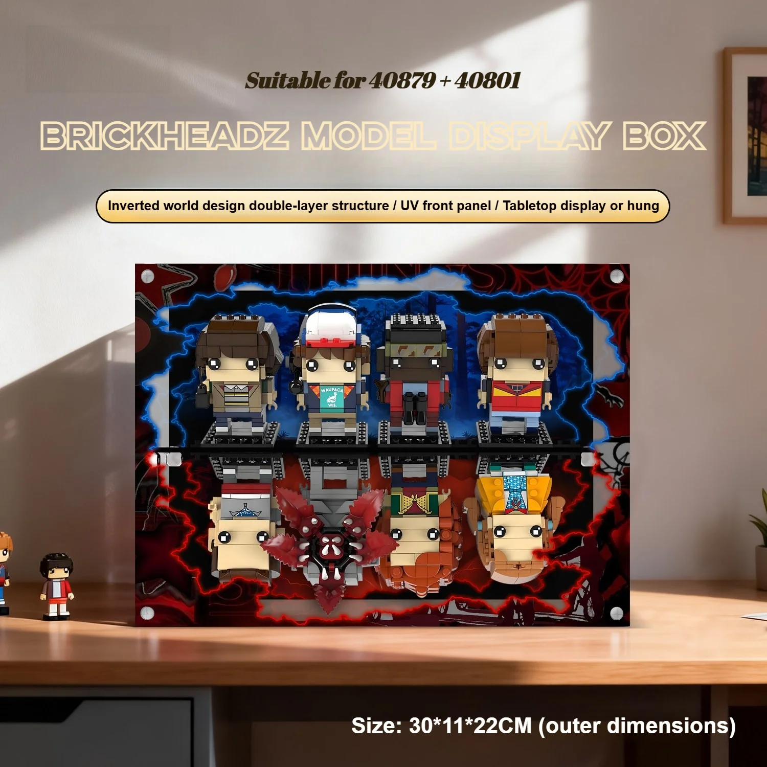 Clear Acrylic Dustproof Display Box for Lego 40879+40801 BrickHeadz Model Showcase Storage Box Organizer(Lego Set not Included)
