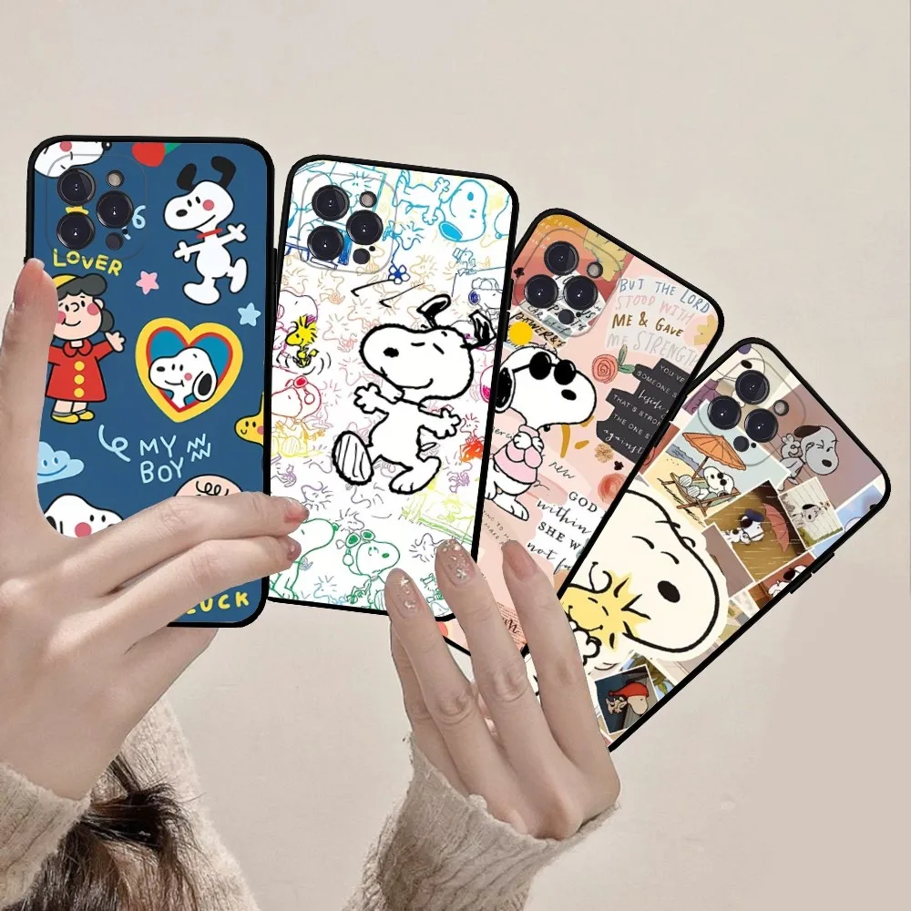 

Cartoon S-Snoopys-Dog Mousepad Silicone Soft for iphone 15 14 13 12 11 Pro Mini XS MAX 8 7 6 Plus X XS XR Cover