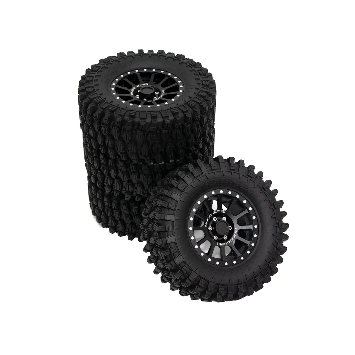 

For 1/8 YK 4082/4083 Km 2/3/4/5 Rhinoceros to Simulate Climbing Car 2.6-Inch Metal Wheel Hub and Rubber Tire Skin,A