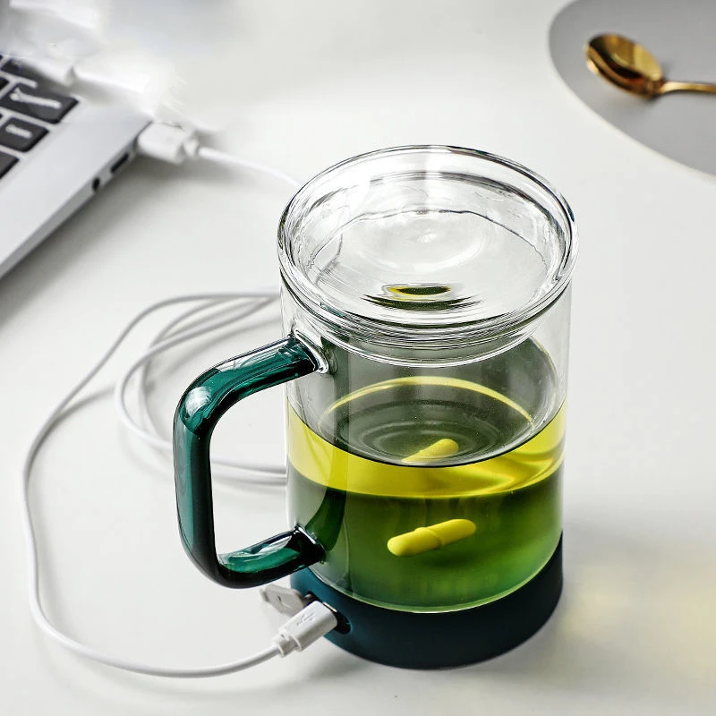 Imagem -02 - Lazy Cup Café Leite Alta Borosilicato de Vidro Usb Carregamento Automático Cápsula Agitando com Tampa 350ml