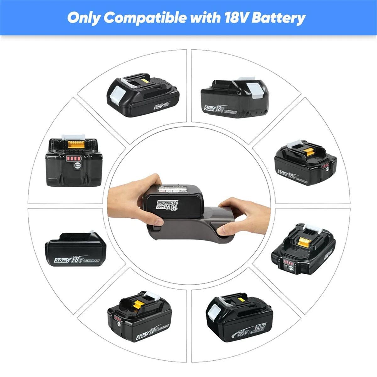 Adaptador de batería para batería de iones de litio de 18V, reemplazo para batería XSBT620, XSBT750, XSBT700 (sin batería)
