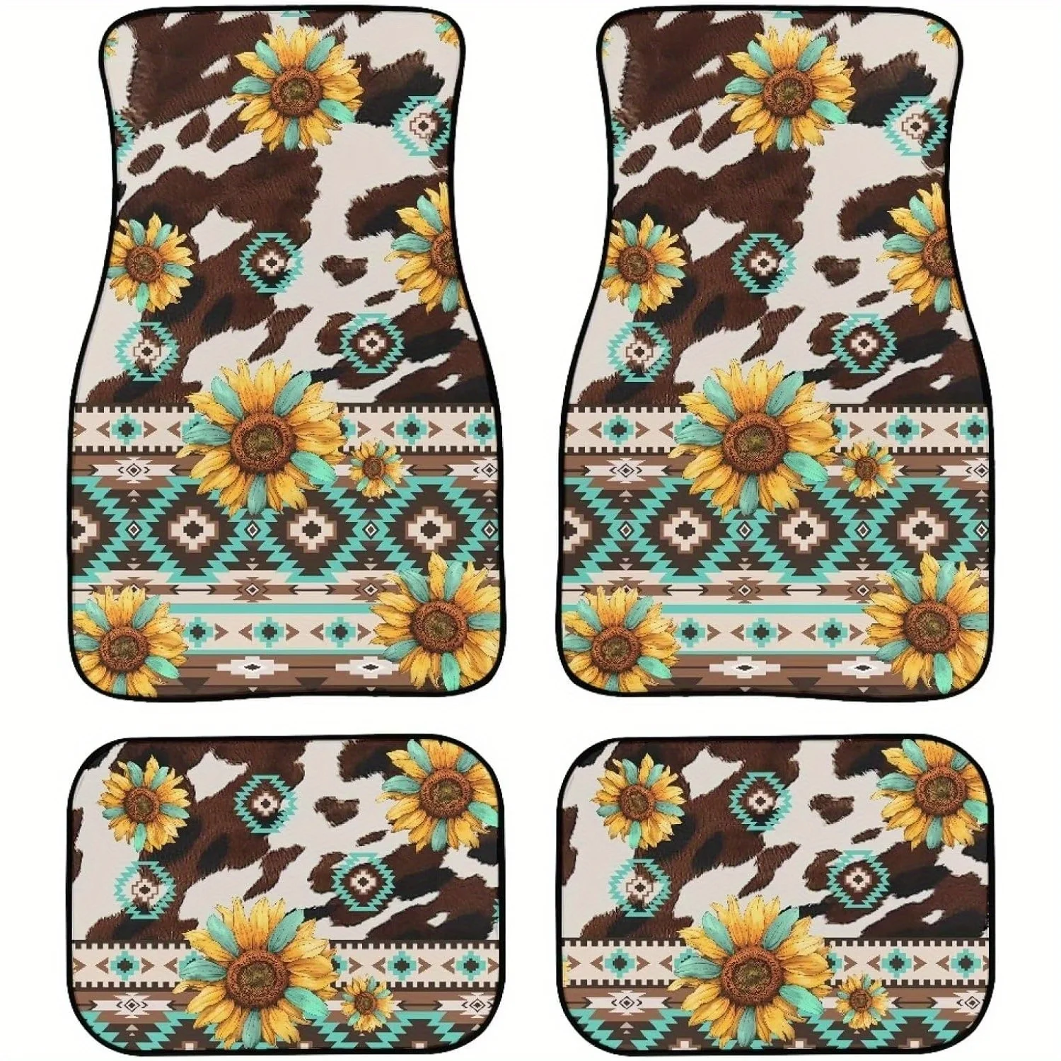Cow Mat Rubber - Uniwersalne gumowe dywaniki samochodowe Aztec na
