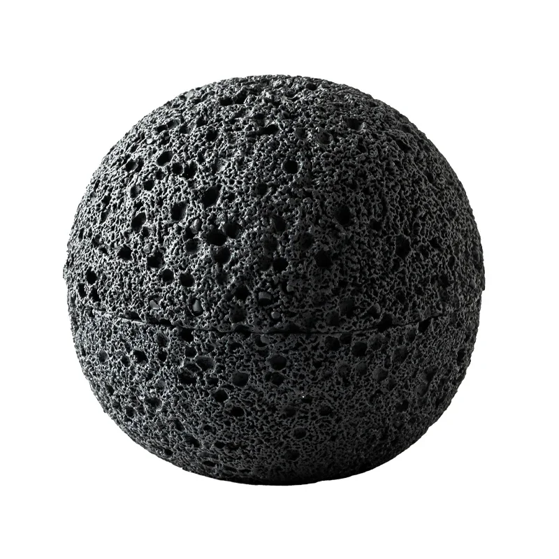 Planet bowl molecular cuisine creative imitation volcanic stone ball plate with round smoker and black tableware