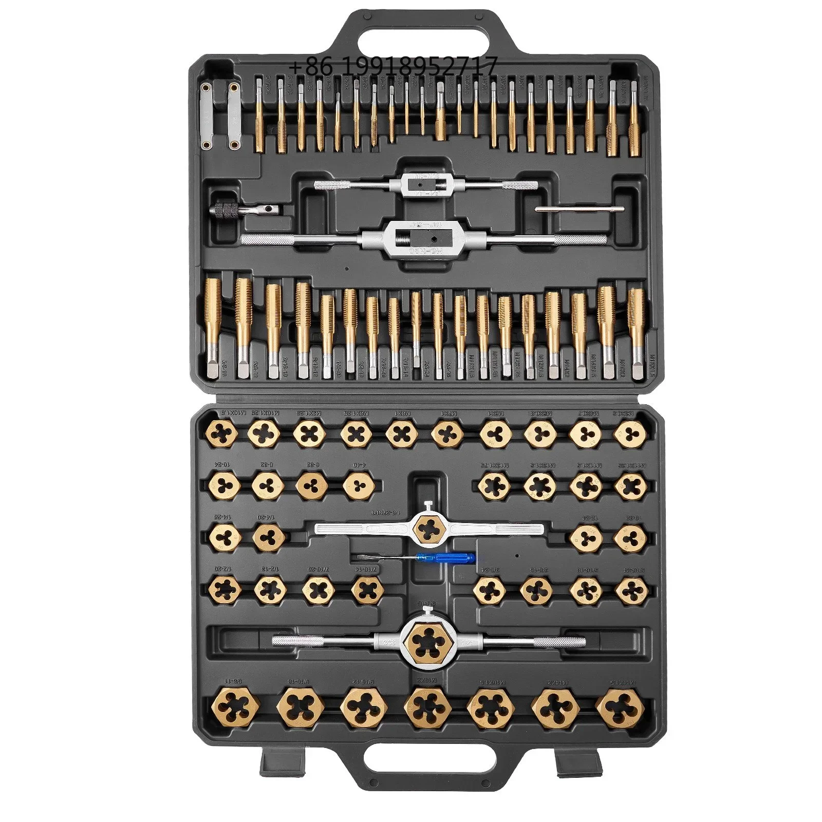 Tap and Die Set, 86-Piece Metric and SAE Sizes M3 to M12, #4 to 5/8