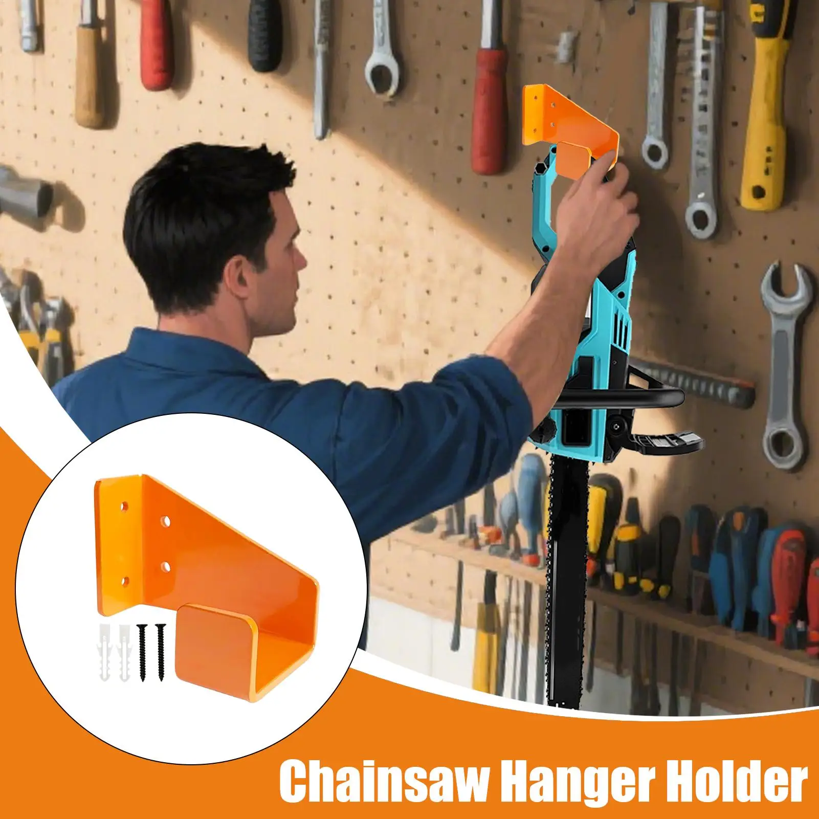 

Chainsaw Wall Mount Holder Metal Heavy Duty Chainsaw Hooks Wall Mount Chainsaw Rack Heavy Duty Bracket for Chainsaws