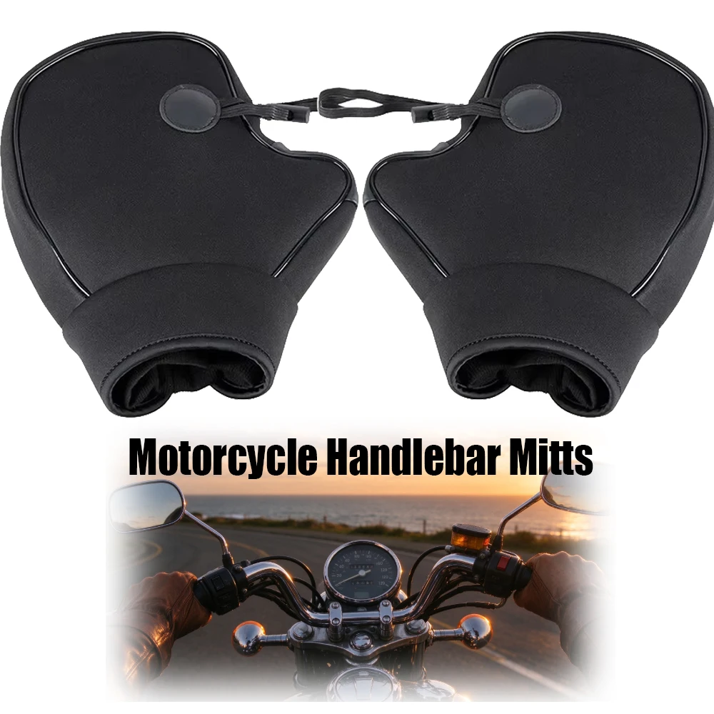 Winter Waterproof Motorcycle Handlebar Mitts Thick Warm Motorbike Gloves Scooter Riding Grip Cover for Motorcyclist