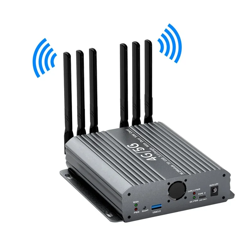

NGFF M.2 3G 4G 5G Module to USB 3.0 Adapter 6 Antennas with Fan Dual SIM Card Slot For Quectel SIMCOM RM520 RM500Q RM530 Modem