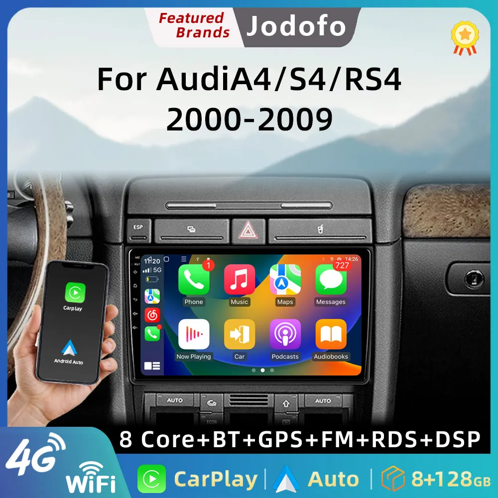 

Jodofo Android 12 Car Radio for Audi A4 II 2 B6 III 3 B7 2000-2009 S4 2002-2008 RS4 2005-2009 2Din Multimedia 4G Carplay Stereo