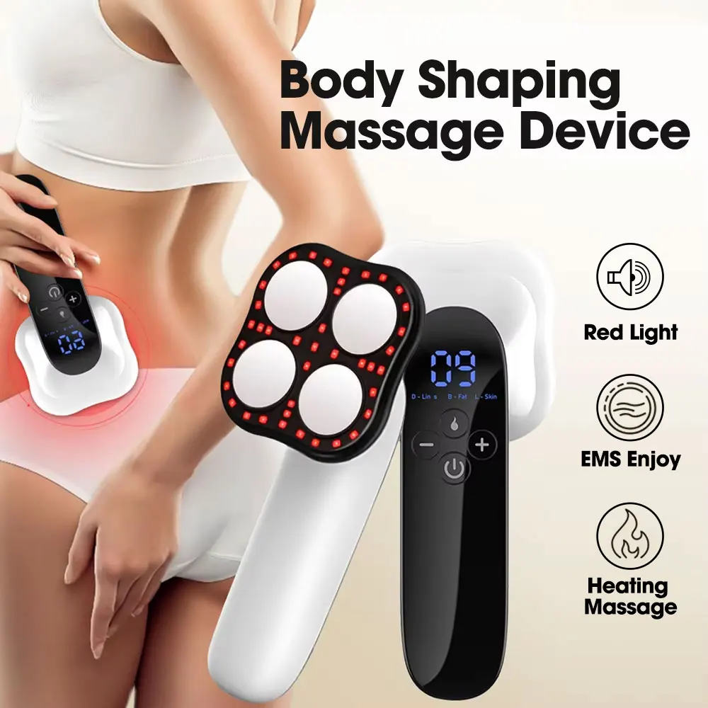 

EMS Body Shaping Massager 3 Modes LED Lights Heating Vibration RF Frequency Massage Tool Waist Abdominal Leg Arm Slimming Device