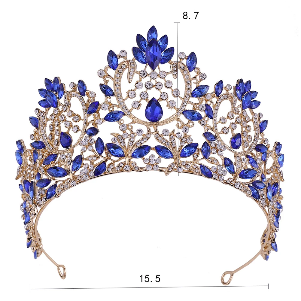 

Retro Bridal Crown Vintage Baroque Tiaras Pearl Goth Bride Headdress Wedding Pageant Head Jewelry Rhinestone Inlaid Photography