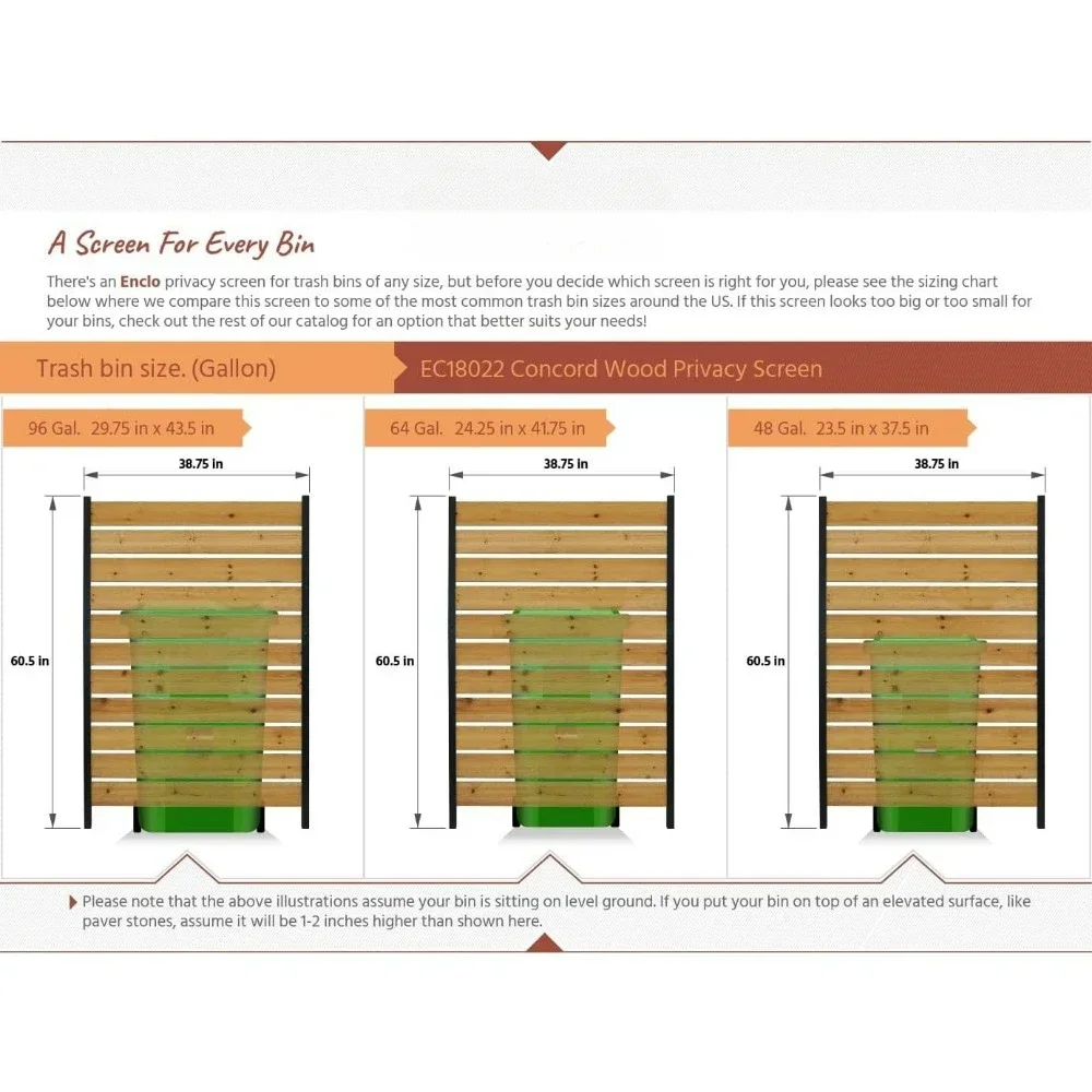 Imagem -03 - Concord Wood Outdoor Privacy Fence Screen Perfeito para Esconder Latas de Lixo Cerca Livre de para Jardim 5ft h x 2ft w Painel